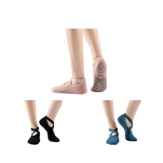 thumbnail image 2 of 1 Pairs Yoga Socks For Women Non-Slip Grips & Straps, Ideal For Pilates Pure Barre Ballet Dance Barefoot Workout 220ce305 01ee 4938 82b9 Cafb71c533f8.07d19e7c239627e2ce77c2383be816c4 2 of 14