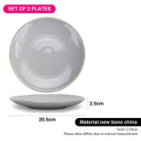 Fissman 2-Piece Plates Firmina Gray 21cm New Bone China - 3 miniature