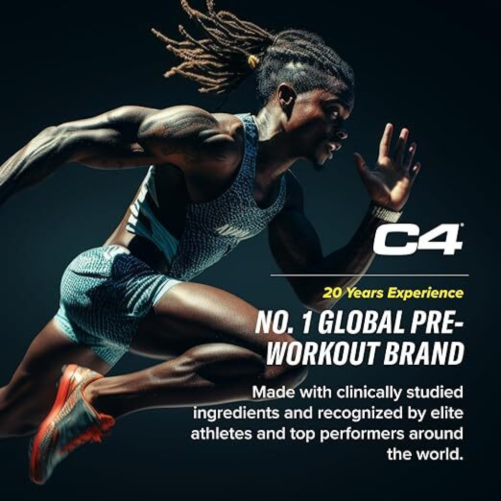 C4 Sport   Pre-workout - 192g - 30 Servings - Icy Blue Raspberry  - 4