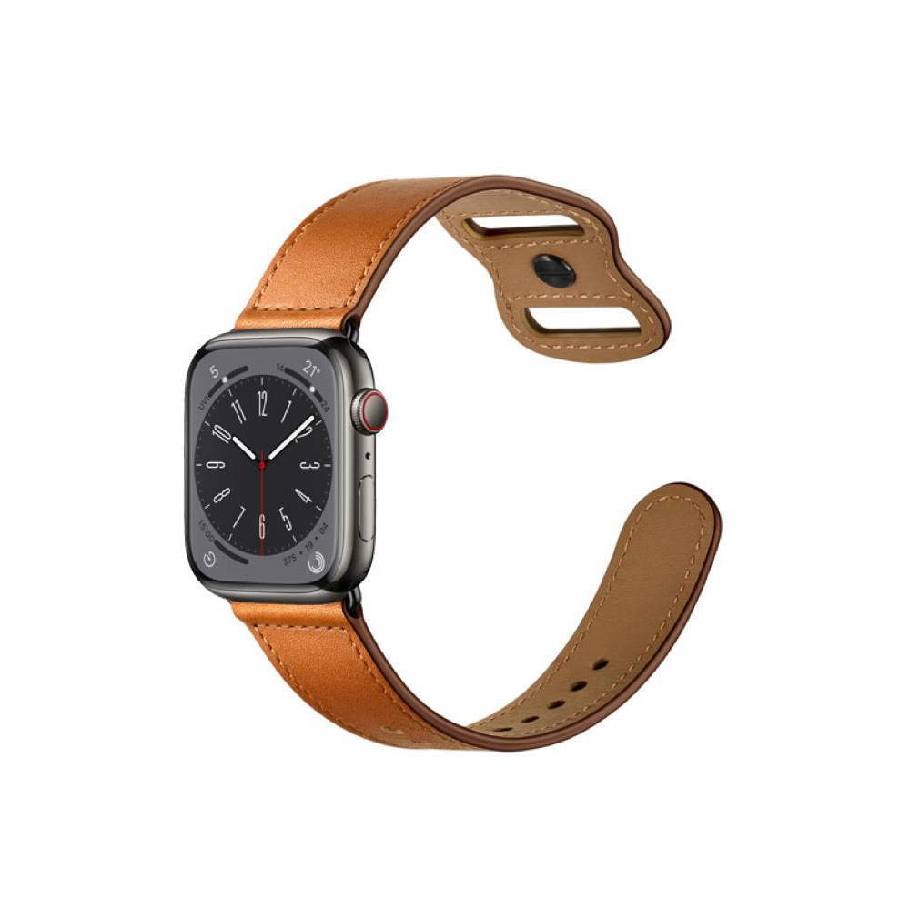 Perfii Infinity Solid Leather Replacement Band For Apple Watch 49, 45, 44, 42mm Series Ultra 8/7/6/5/4 SE - 3