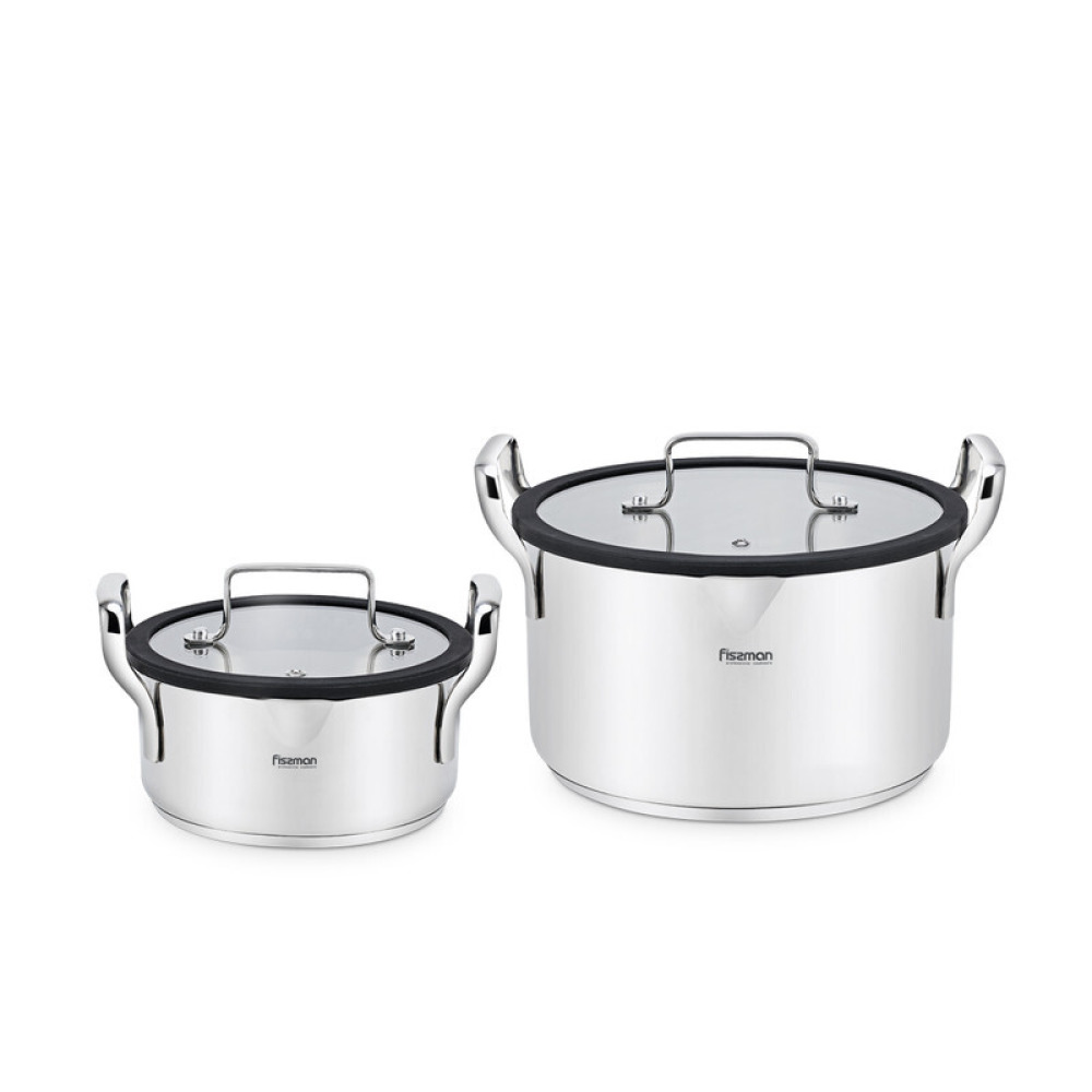 Fissman 4-Piece Cookware Fabia Series (Pots: 2.5 l / 18 cm; 6.2 l / 24 cm; lids 18 / 24 cm) - 1