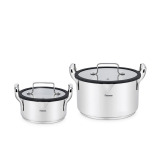 Fissman 4-Piece Cookware Fabia Series (Pots: 2.5 l / 18 cm; 6.2 l / 24 cm; lids 18 / 24 cm) - 1 miniature