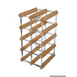 RTA Galvanized Steel & Light Oak Assembled 12 Bottel Wine Rack - 4 miniature