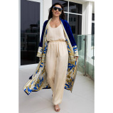 Asian Spirit, Sapphire Bliss Velvet Abaya Jacket, Free size (XS-XL) - 2 miniature