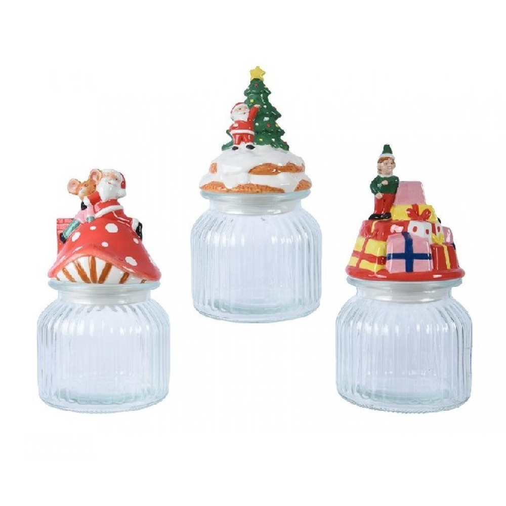 برطمان ديكوريس من كايمنجك بغطاء زجاجي متنوع قطعة واحدة - 1