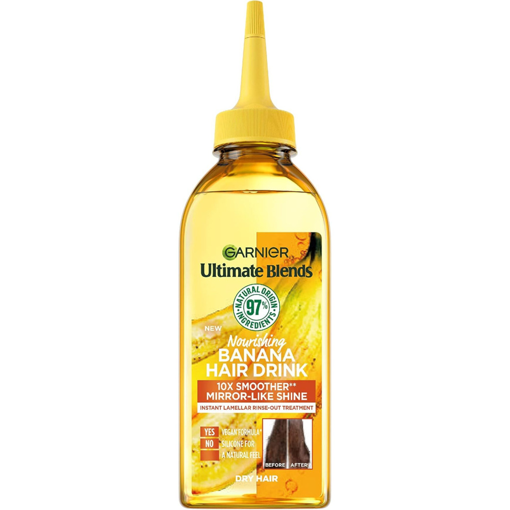 GARNIER, Ultimate BLENDS، ماء صفائحي فوري، للشعر الجاف، مغذي، موز، 200 مل - 1