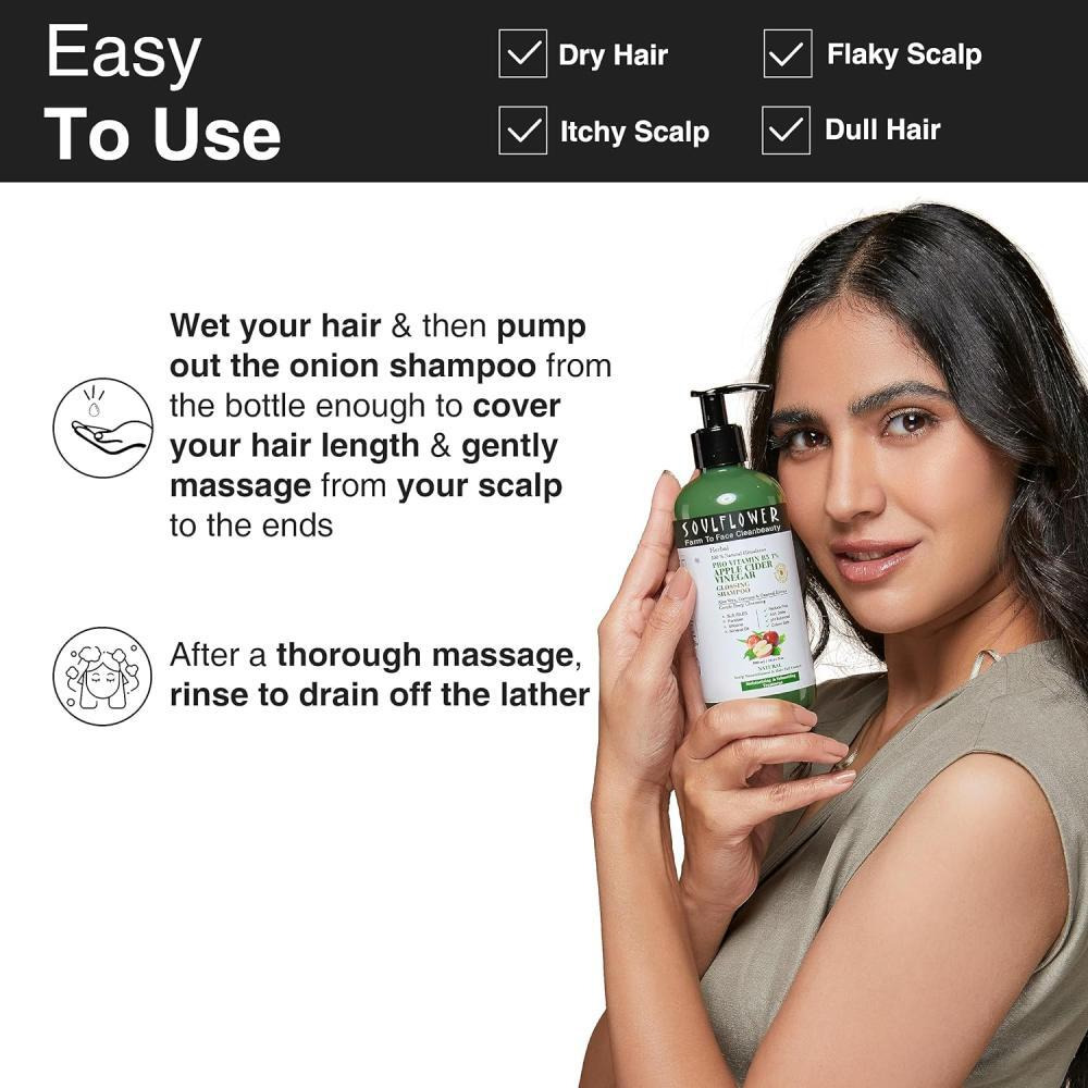 Soulflower Apple Cider Vinegar Shampoo and Conditioner, Pro-Vitamin B5 1%, Aloe Vera, Coconut  Oatmeal Extract, Pack of 2 - 5