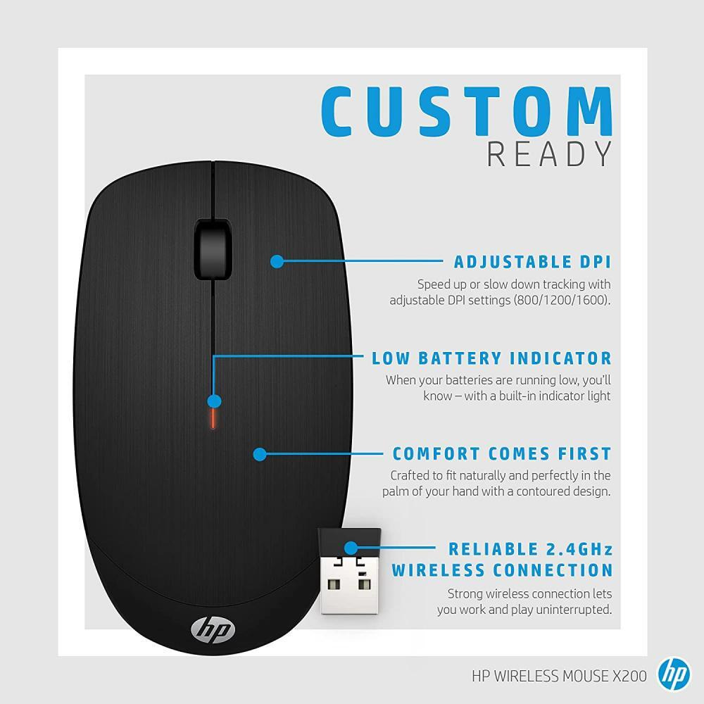 HP / Computer mouse, X200 6VY95AA, Wireless - 5