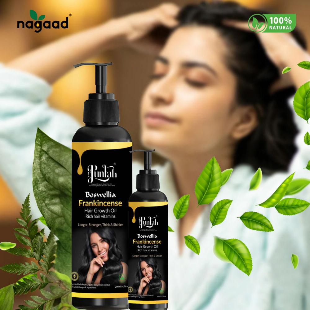 Nagaad Puntah Frankincense Hair Growth Oil 200 ml - 100% Natural & Certified - Promotes Longer, Stronger, Thicker, and Shinier Hair - 4