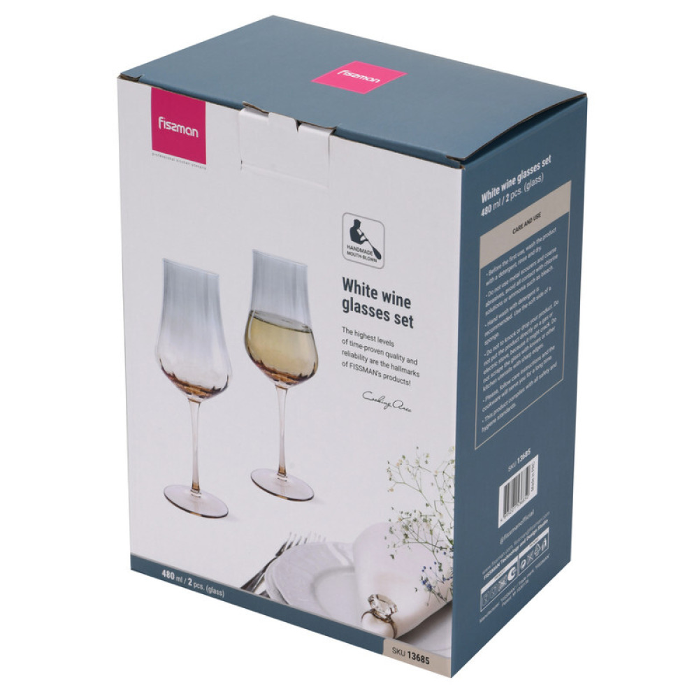 Fissman 2-Piece White Wine Glasses 480ml Glass - 6