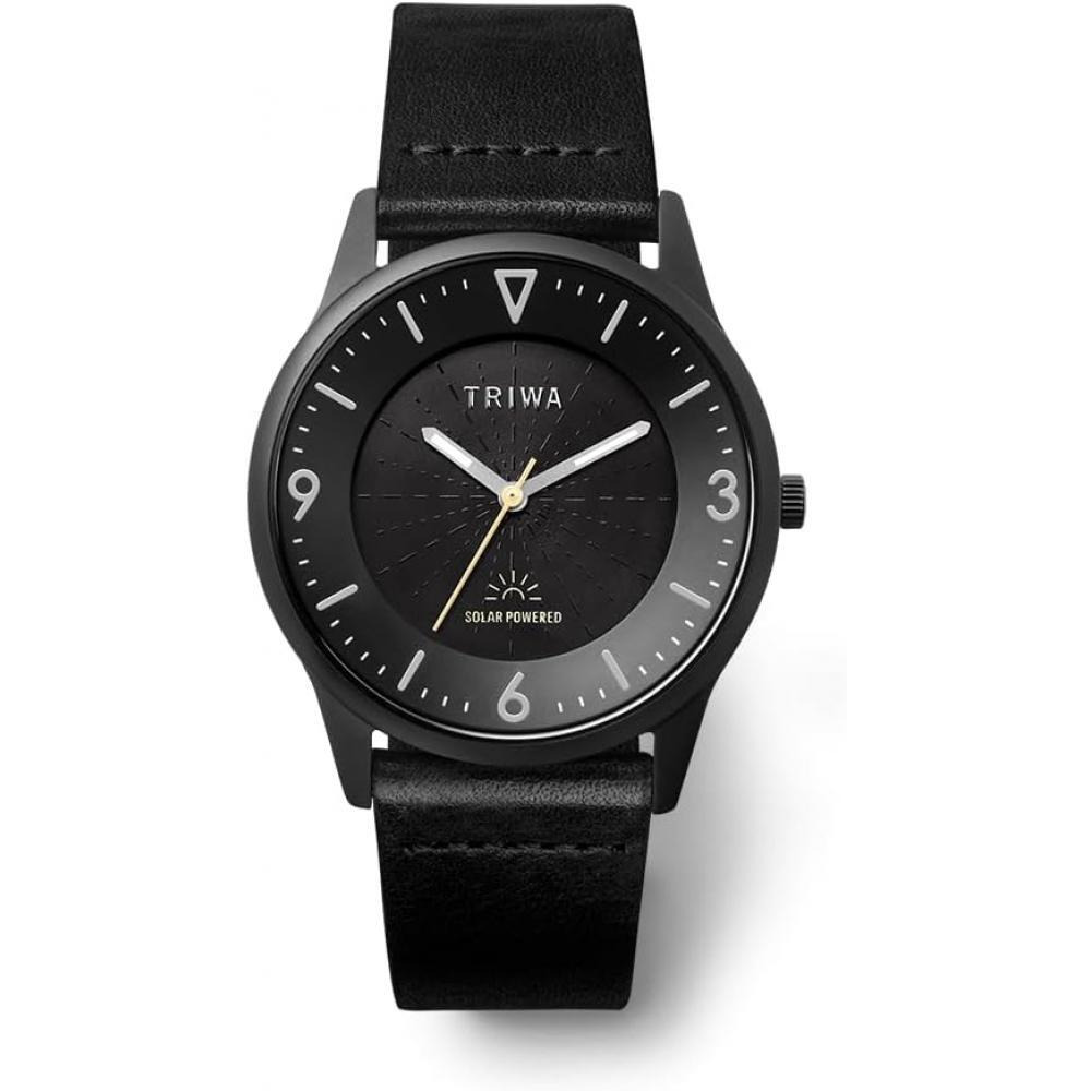 TRIWA Black Solar Classic Leather Strap Unisex Watch Solar Powered Movement VS22B - 1