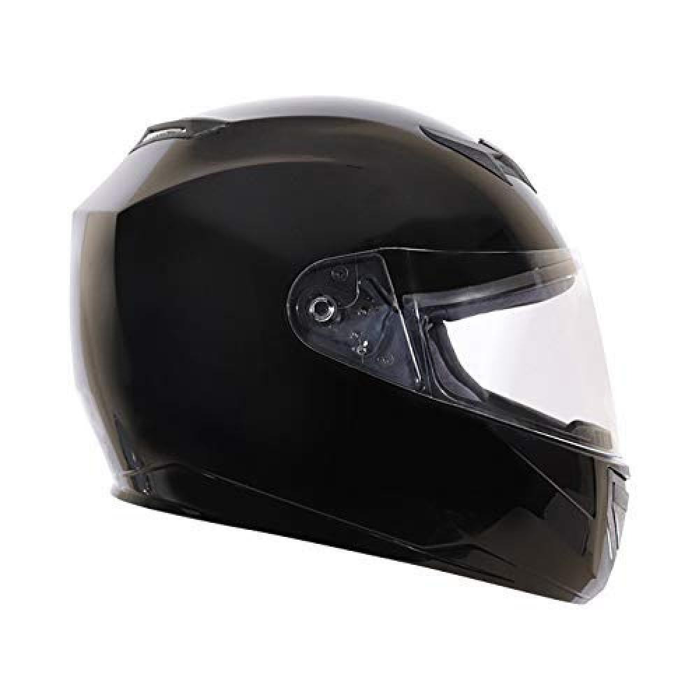 Vega Edge ISI Certified Full Face Gloss Finish Helmet for Men and Women with Clear Visor (Black, Size: L) - 4