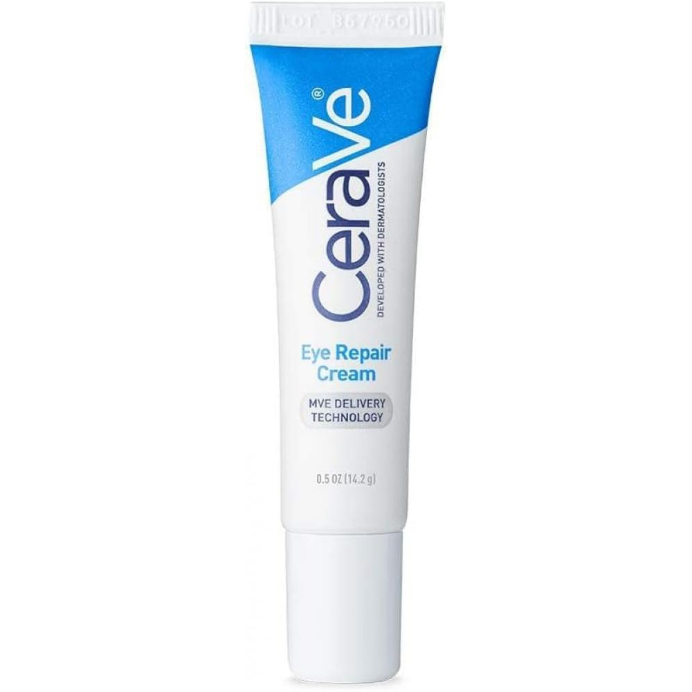 CeraVe Eye Repair Moisturizing Cream for Dark Circles and Puffiness with Hyaluronic acid and Ceramides, 0.5Oz, 14 ml - 5