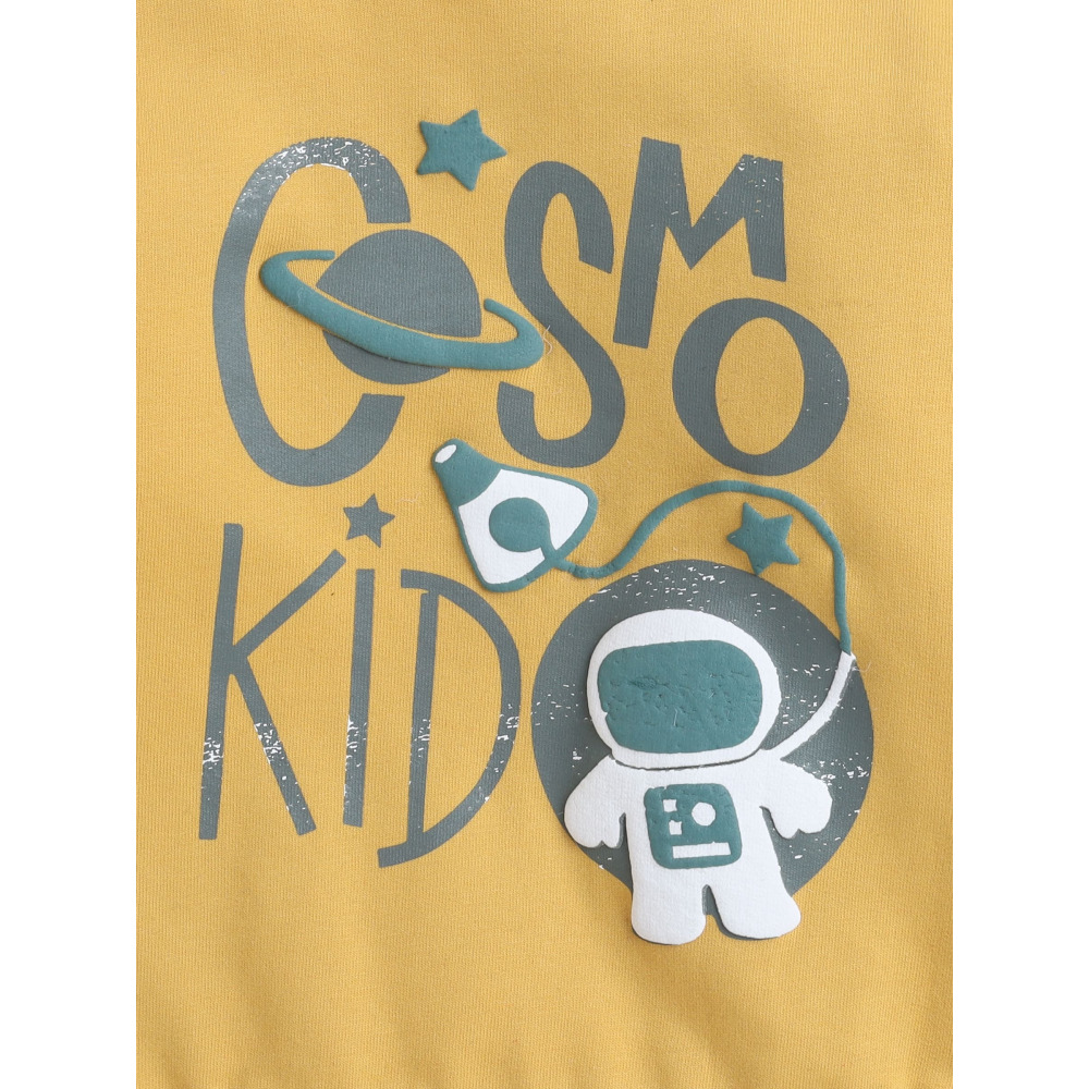 Boys' 2-Piece, Printed Sweatshirt and Jogger (12-18 month), Mustard-Green - 4