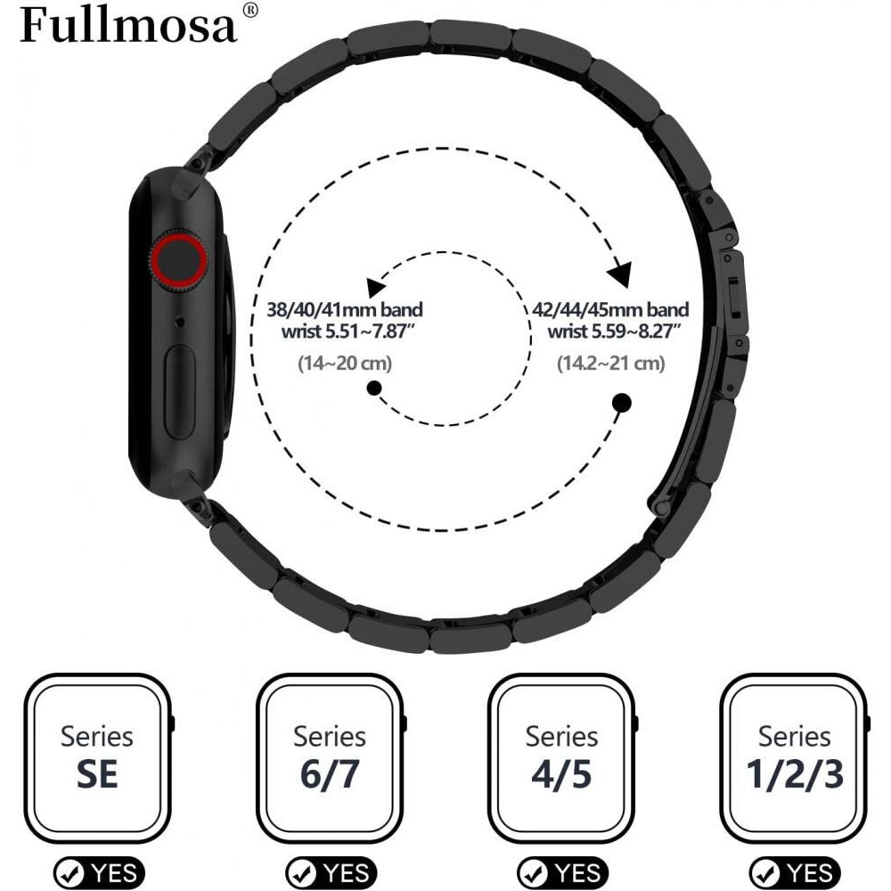 Fullmosa / Band, Compatible with Apple Watch, With case, Stainless steel - 5