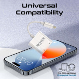 Promate MediaLink-i2i Dual Port Audio and Charge Lightning Adapter - 3 miniature