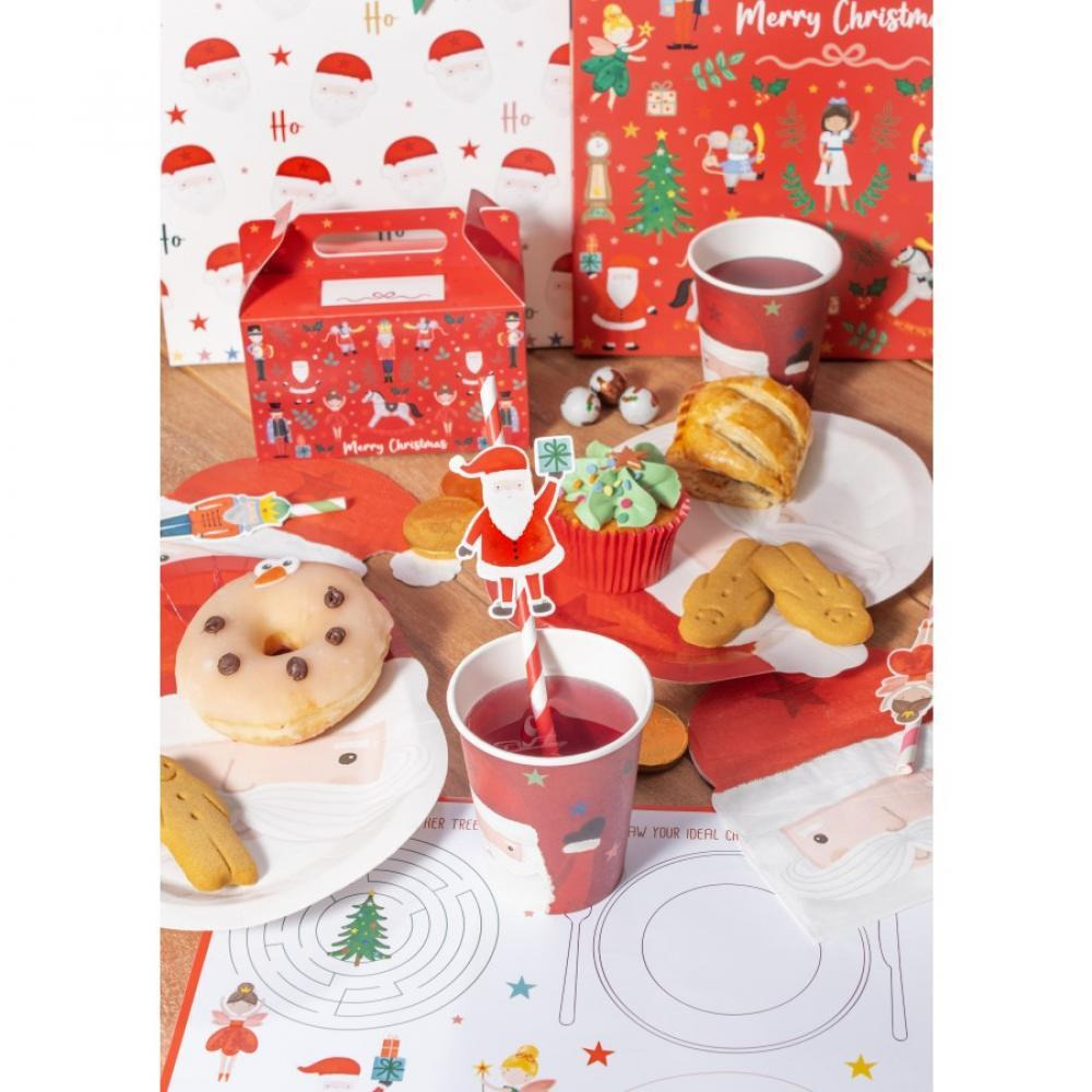 RSW Santa Face Paper Tumbler 8oz Pack of 8 Assorted 1 Pack - 2