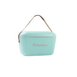 Polarbox Classic Cooler Box with Leather Strap, Cyan \& Baby Rose Rigid Thermal Insulated Ice for Beach, Picnic Party,  12L, Cyan \& Baby Rose  - 4 miniature