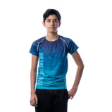 Rash Guard UAEJJ Jiu Jitsu Short Sleeve for Kids, Blue & Green, size YL - 3 miniature