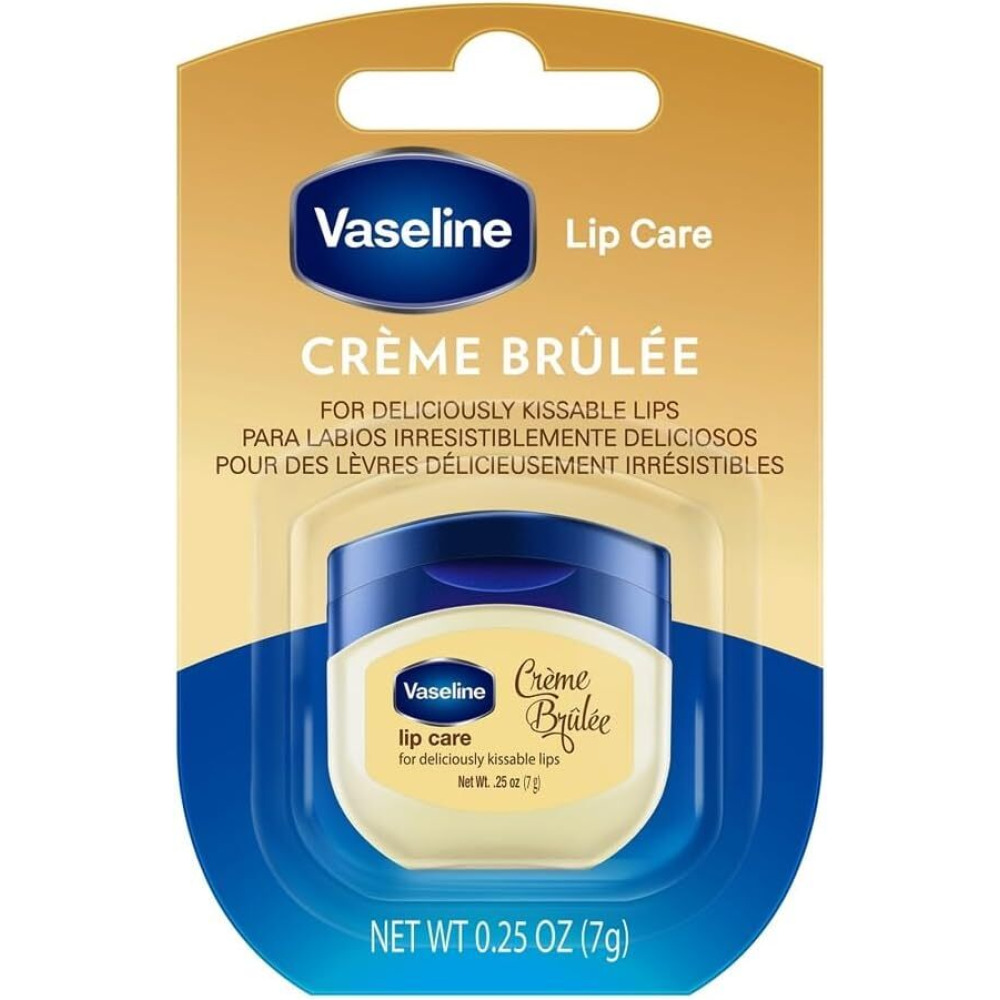 Vaseline Lip Care Crème Brulee Lip Balm Tub With Pure Jelly & Crème Moisturizer for Naturally Tinted Lips 7 gm - 1