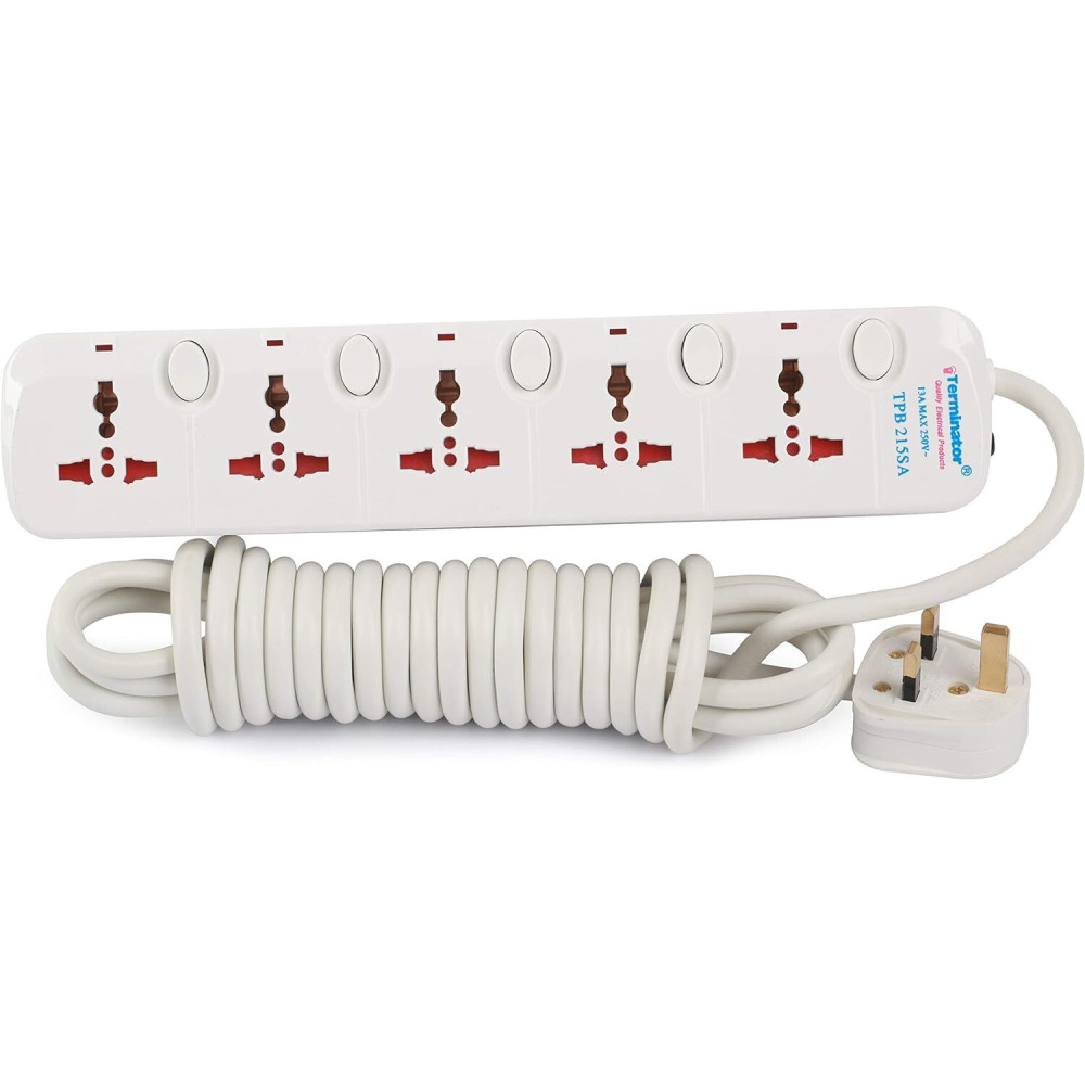 ترمنيتور 5 مقابس توصيل كهرباء عالمية 5 متر موديل TPB 215SA-5M - 1
