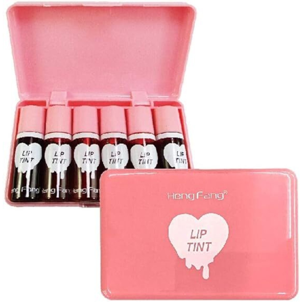 مجموعة ألوان شفاه ثلاثية الأبعاد من هينج فانغ تدوم طويلاً للغاية مكونة من 6 قطع - 1