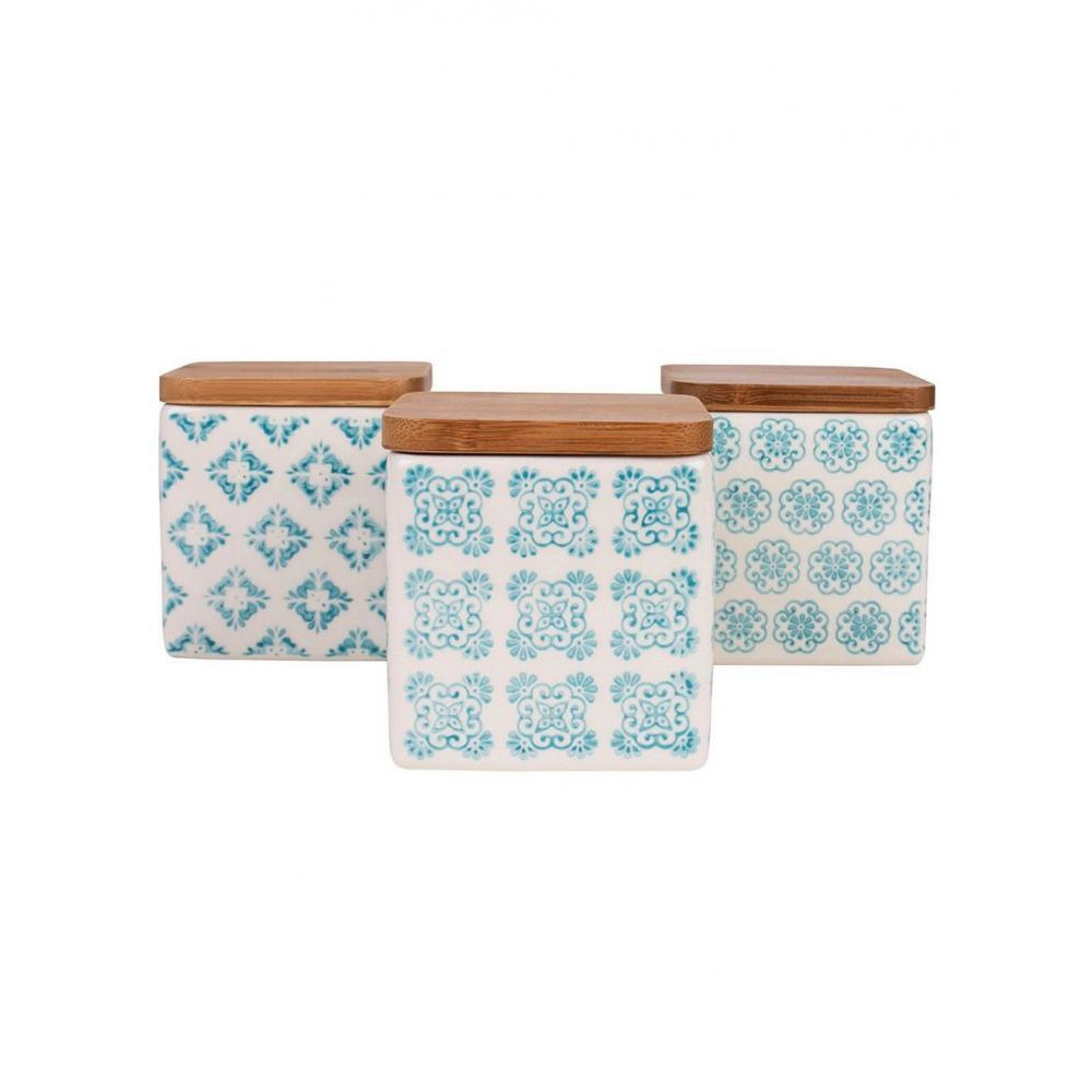 Ladelle Positano Aqua 600ML Canister Assorted 1 Piece Stoneware - 1