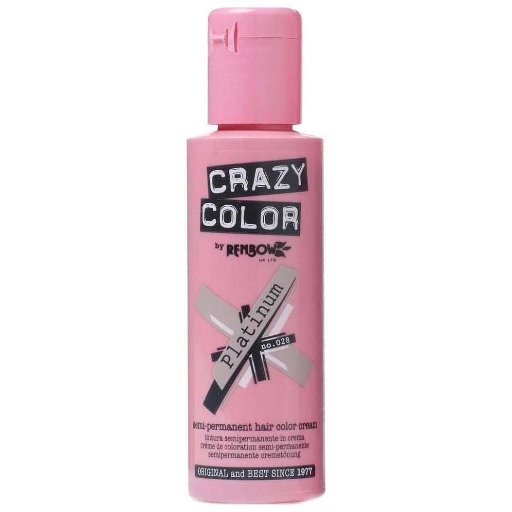 Crazy COLOR، صبغة شعر، شبه دائمة، 28 - بلاتيني، 3.38 أونصة. (100 مل) - 1