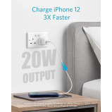 انكر، شاحن PIQ 3.0، شاحن سريع، 20 واط، ابيض - 3 miniature