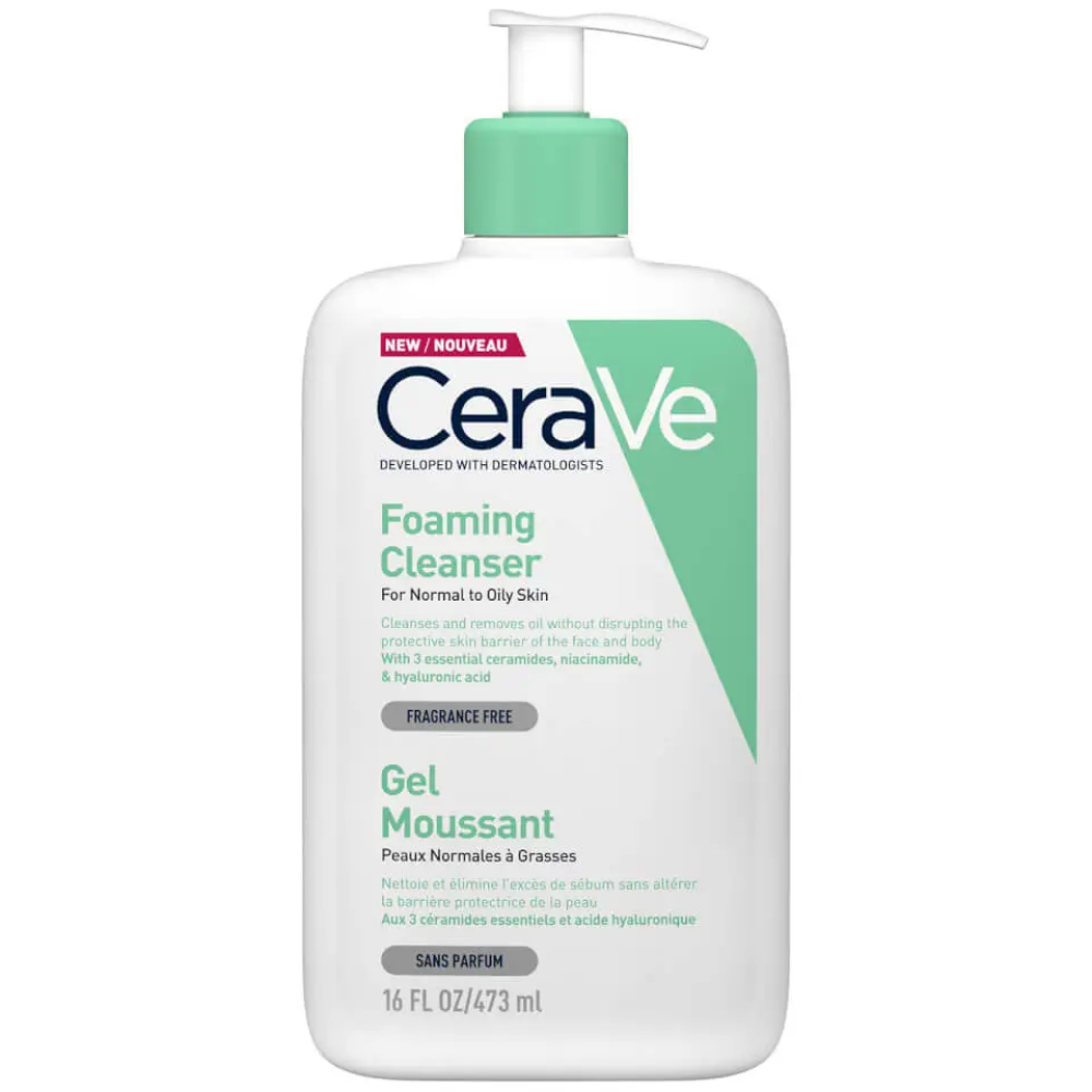 CeraVe Foaming Cleanser For Normal To Oily Skin With Hyaluronic Acid 473ml - 1