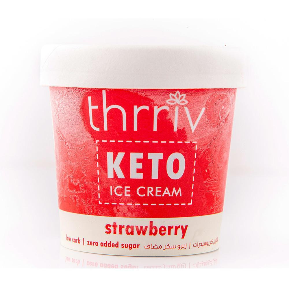 ثريف كيتو آيس كريم الفراولة خالي من السكر مضاف 500 مل - 1