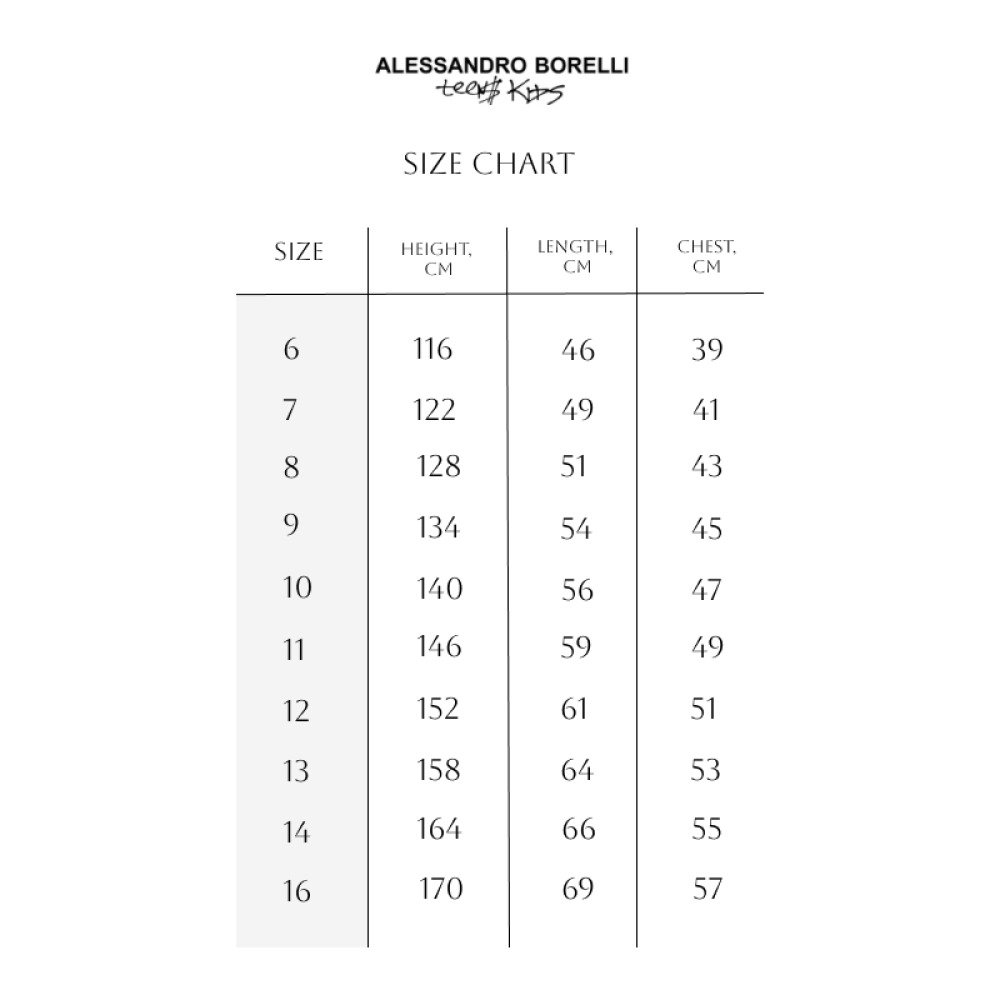 T-shirt for girls Alessandro Borelli (White) size 14, 164 - 4