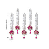 JH Gallery Lotus Hangings للديكور الزهور الجدارية المعلقة لديكور المعبد، Mandir DECOR Diwali Decor، عناصر تزيين Pooja (حزمة من 5) - 2 miniature