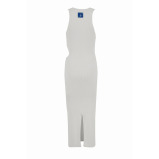 Woman Asymmetric Cut-Out Sleeveless White Midi Dress, L - 4 miniature
