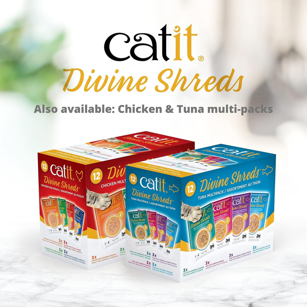 Catit Divine SHREDS, Премиум-Корм Для Кошек, ТУНЕЦ С ширасу И СЛАДКИМ Картофелем, 75 Г - 6