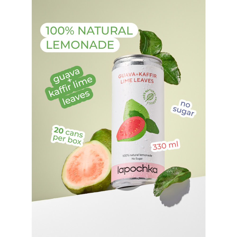 لابوتشكا ليمون طبيعي وجوافة وليمون كافير، 330 مل، 20 قطعة - 2