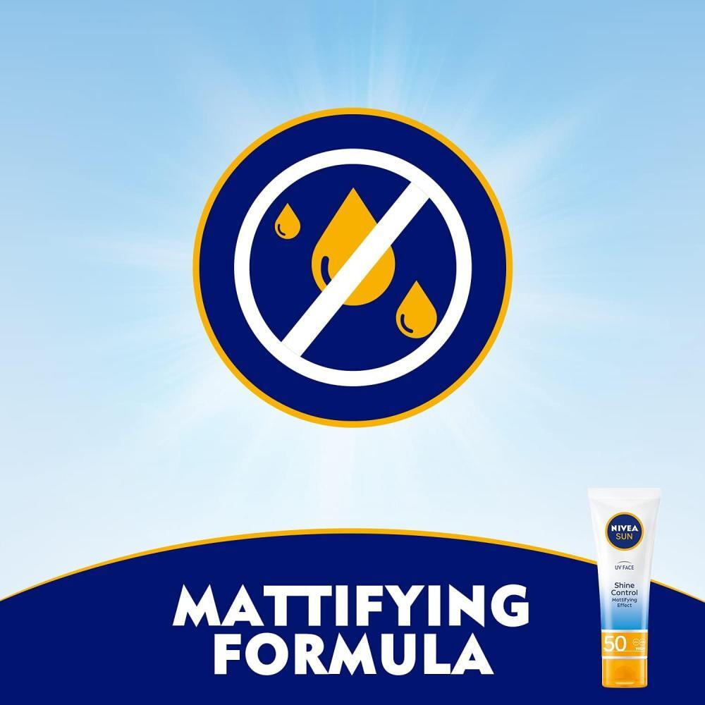 Nivea Sun Face Cream, UV Shine Control Sunscreen Face Protection, SPF 50, 50 ml - 4