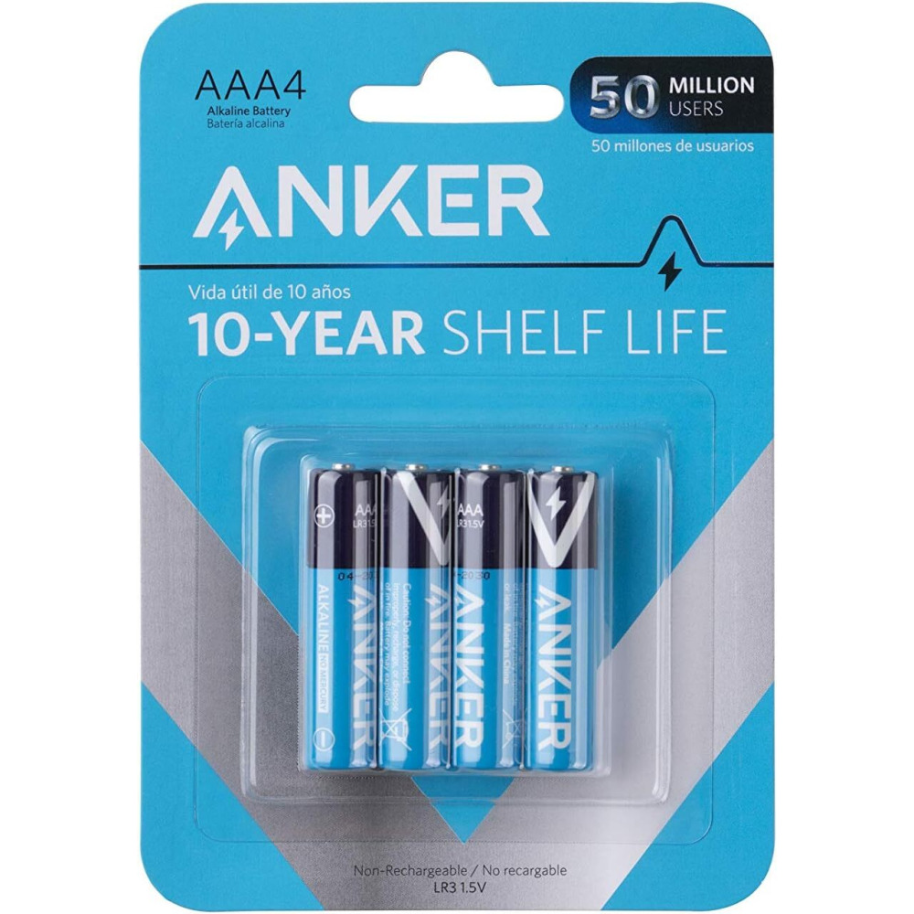 Щелочные Батарейки Anker Aaa, 4 Шт., синий/черный - 1