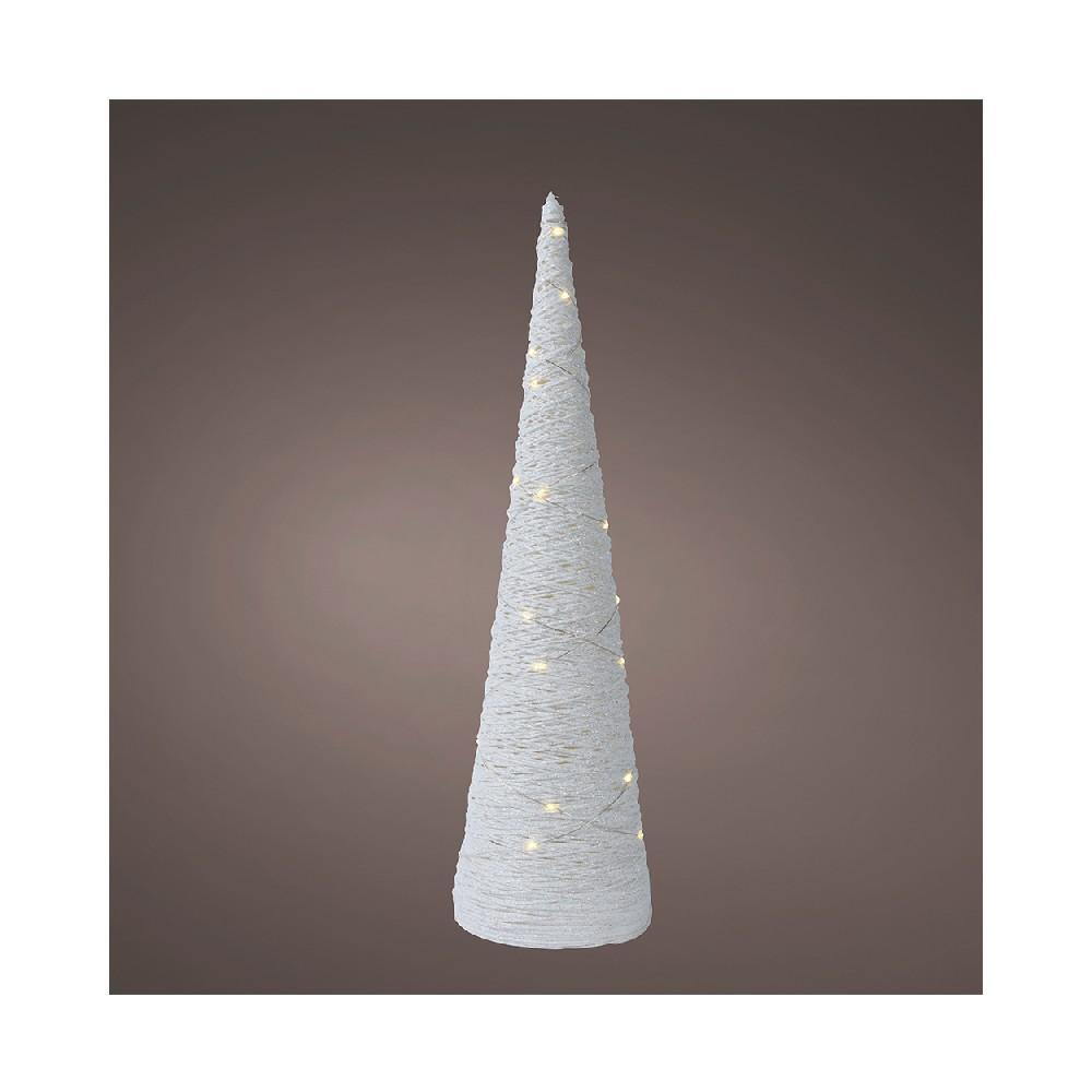 ورق مخروطي صغير LED من Kaemingk Decoris يعمل بالبطارية الثابتة باللون الأبيض - 1