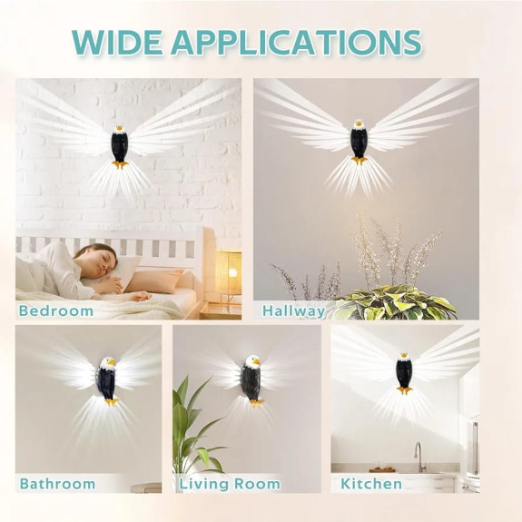 Buy Bald Eagle Wall Light – American Animal Bird LED Night Lamp, Magnetic  Wall-Mounted Eagle Light with Remote Control, USB Rechargeable, Battery in  Dubai, UAE | WEE (00131158)