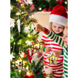 Набор из 3 Деревянных Подвесных Подвесок В Виде звездной ЕЛКИ Со светодиодной Подсветкой И Украшением в Стиле Санты для Вечеринок, Мероприятий и особы - 4 miniature