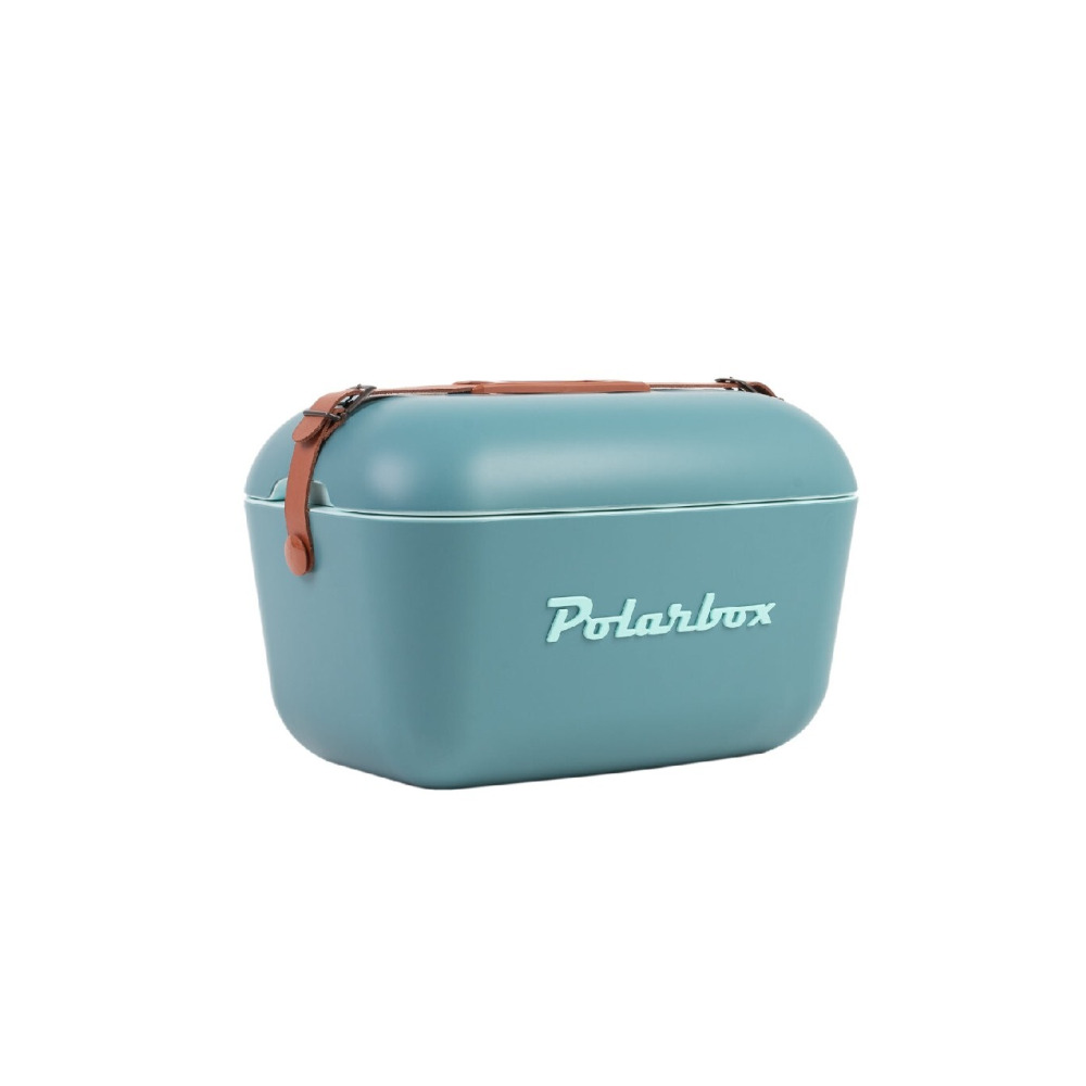 صندوق تبريد كلاسيكي من بولار بوكس سعة 20 لتر مع حزام جلدي، ثلج صلب معزول حراريًا للشاطئ والنزهات وغطاء قابل للتحويل، لون بيج/زيتوني PB-9312، أزرق - بح - 8