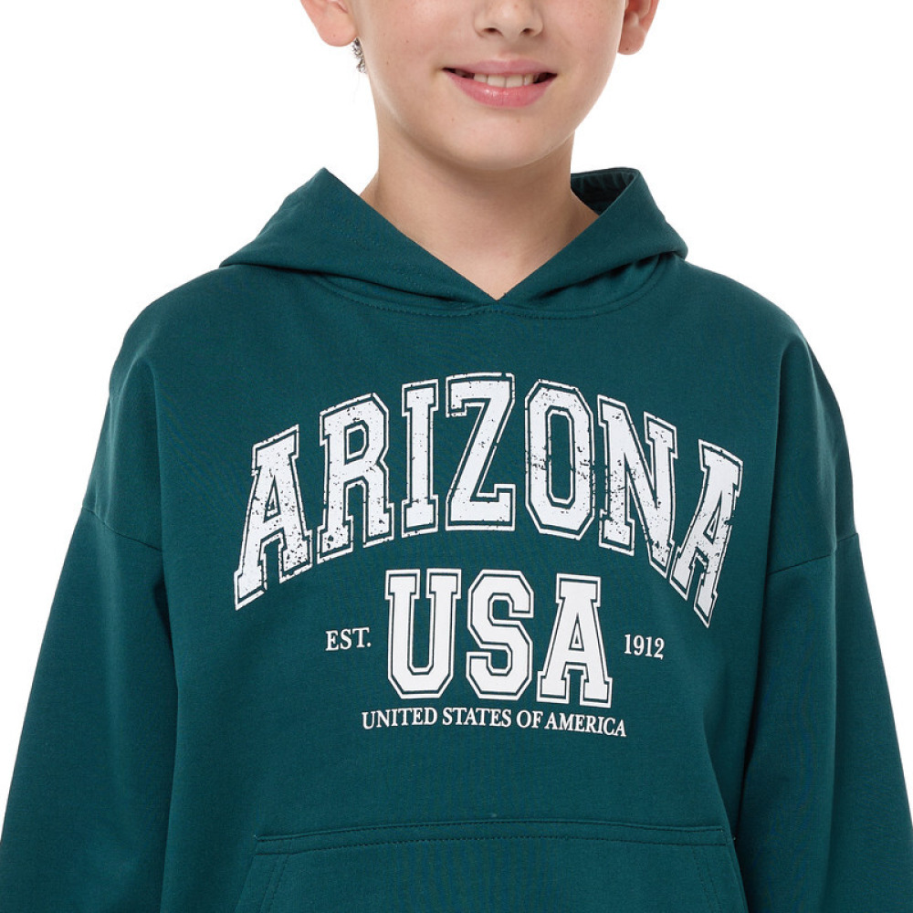 هودي للأولاد (9-10 سنوات) باللون الأخضر الداكن - 5