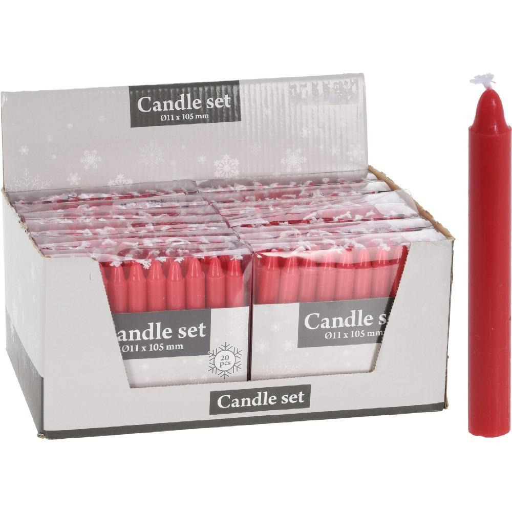 Koopman Xmas Candle Set of 20 Red - 1