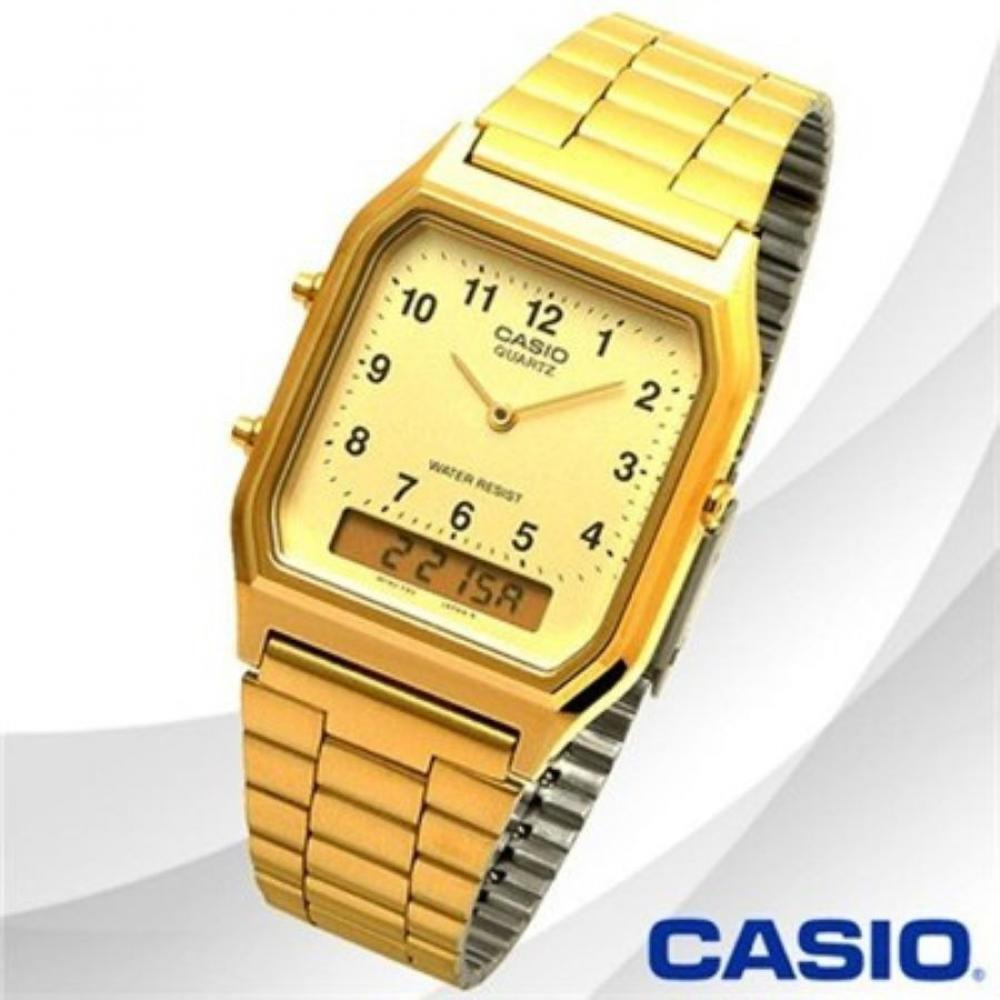 CASIO Men's Water Resistant Stainless Steel Analog + Digital Wrist Watch AQ-230GA-9BMQ - 1