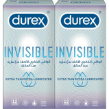 Durex Invisible Extra Thin Extra Lubricated Condoms for Men, 12 Count, Pack of 2 - 1 miniature