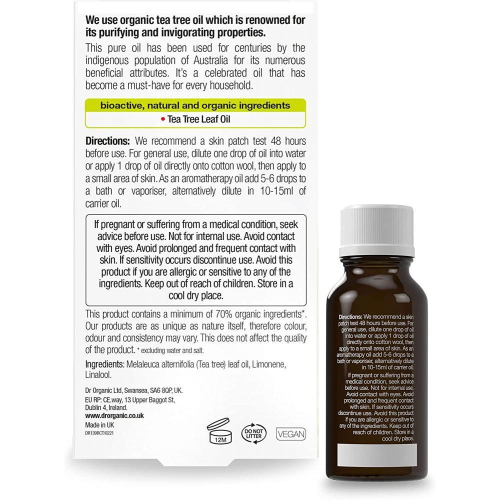 Dr. Organic / Organic tea tree pure oil, 10 ml - 4