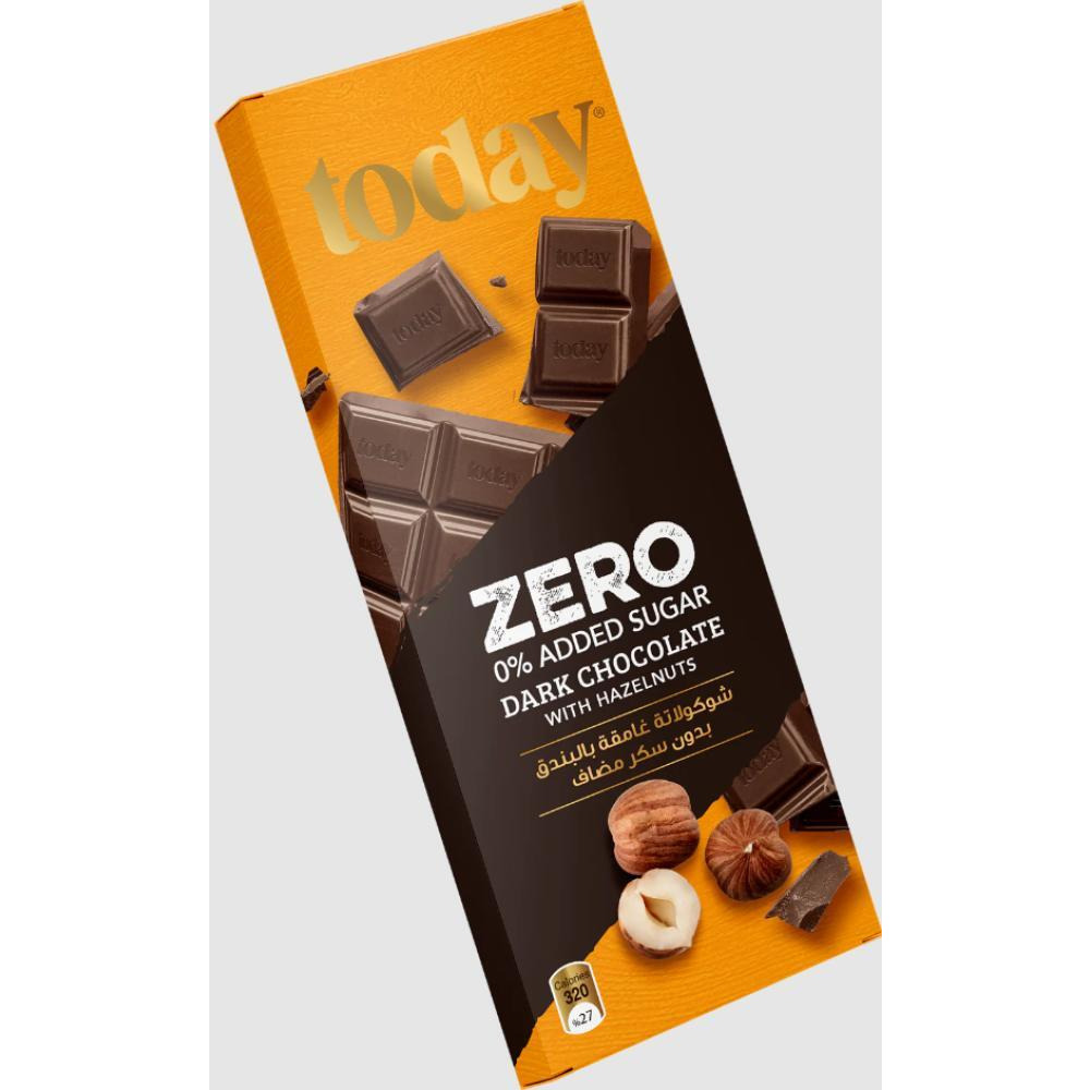 Today Dark Chocolate With Hazelnuts Zero% Added Sugar 65g - 1