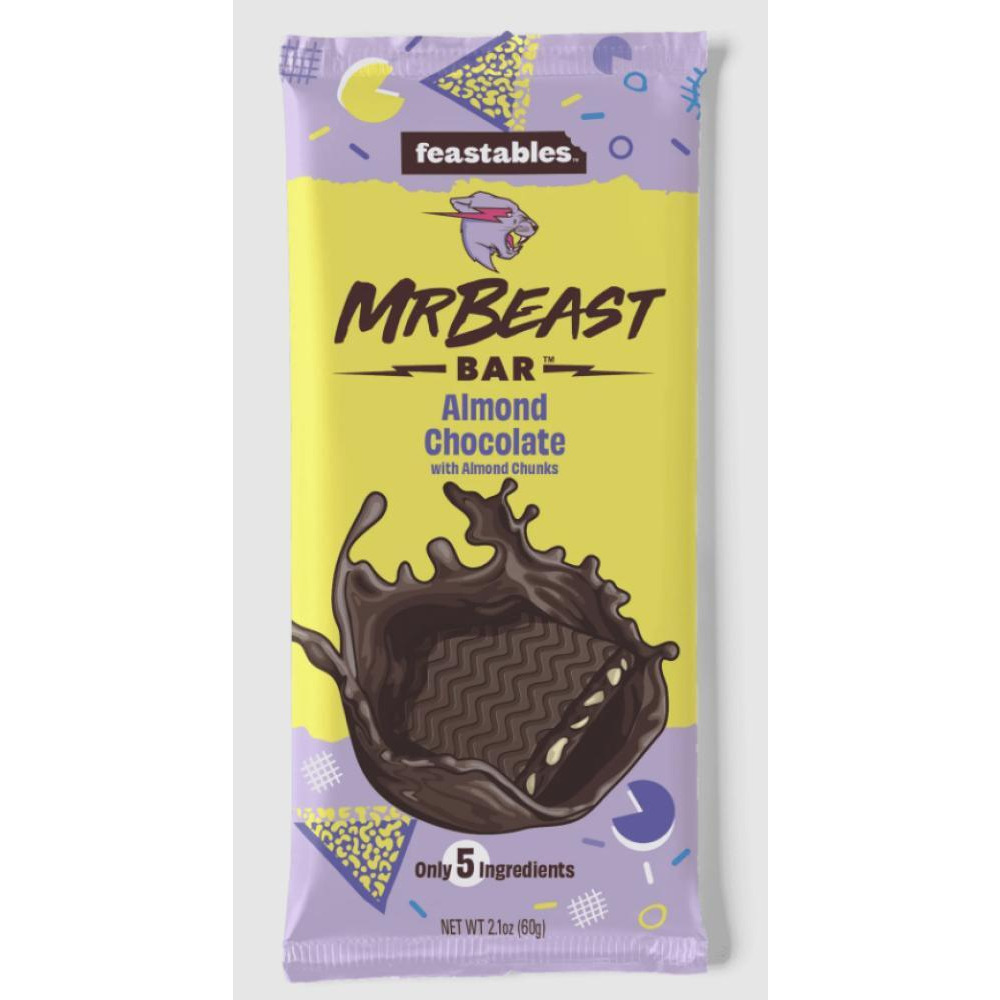 فيستابلز مستر بيست لوح شوكولاتة اللوز 60 جم - 1