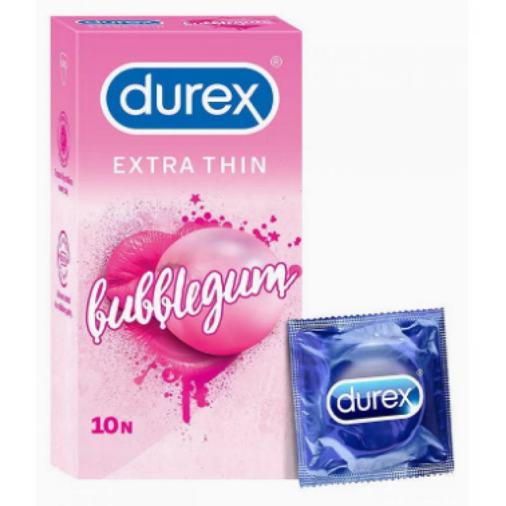 Durex boxes extra thin bubblegum flavoured condoms for men - 1